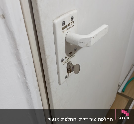 ידית דלת עם מנעול, רלוונטי לתחום המנעולנות.